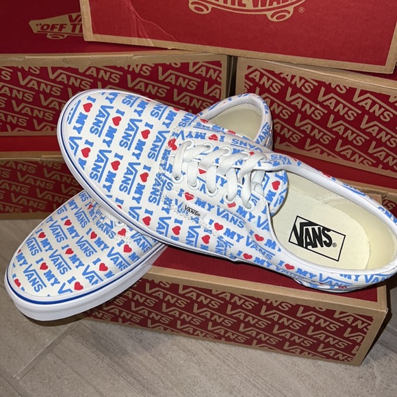 🔥 Vans Era I Heart Vans White & Blue Skate Shoes 🔥 - Picture 9 of 9